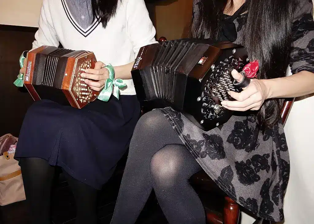 English Concertina (left) and German Concertina (right) played by Ryoko and Merumo