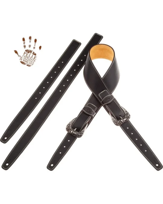 Guitar Strap Twin Buckle Ts Core Nero 7 Cm Magrabò Guitar Straps 1